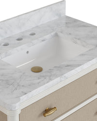 Currey and Company - 3800-0018 - Vanity with Rectangular Undermount Sink - Aster - Off-White/Fog/Natural/White/Polished Brass