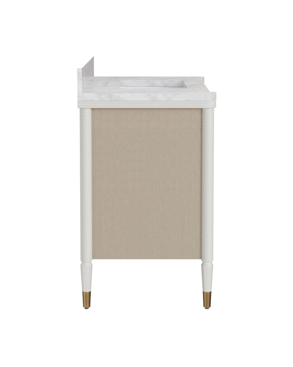 Currey and Company - 3800-0018 - Vanity with Rectangular Undermount Sink - Aster - Off-White/Fog/Natural/White/Polished Brass