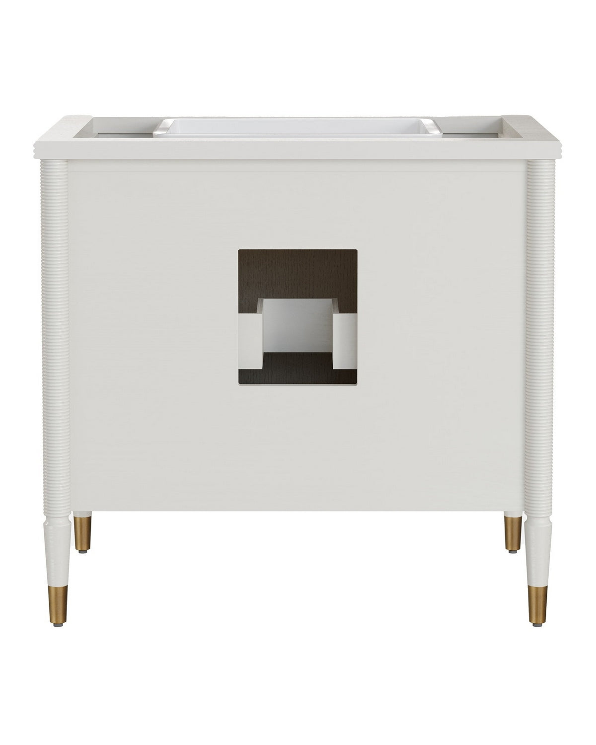 Currey and Company - 3800-0018 - Vanity with Rectangular Undermount Sink - Aster - Off-White/Fog/Natural/White/Polished Brass
