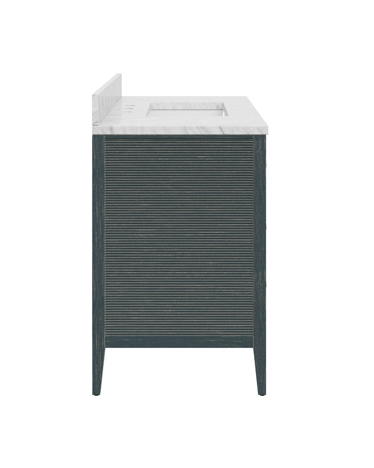 Currey and Company - 3800-0019 - Vanity with Rectangular Undermount Sink - Santos - Vintage Navy/Natural/White/Brushed Brass/Polished Nickel