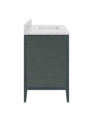 Currey and Company - 3800-0019 - Vanity with Rectangular Undermount Sink - Santos - Vintage Navy/Natural/White/Brushed Brass/Polished Nickel