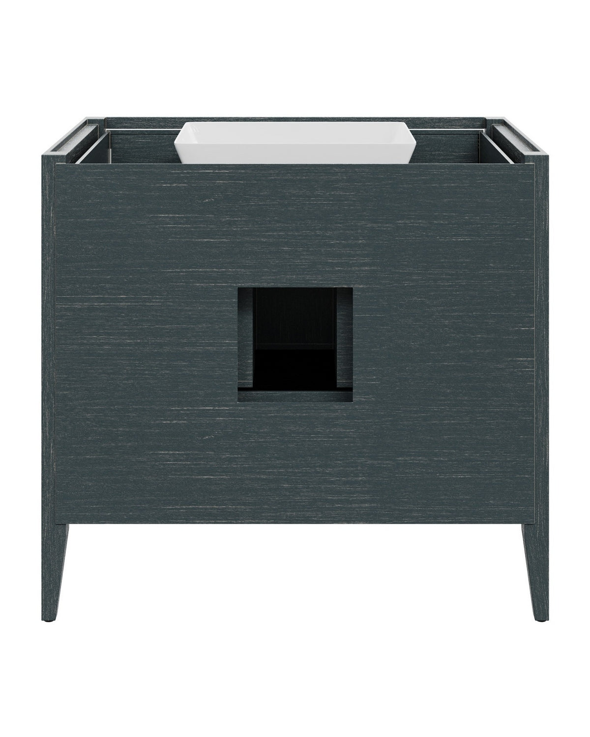 Currey and Company - 3800-0019 - Vanity with Rectangular Undermount Sink - Santos - Vintage Navy/Natural/White/Brushed Brass/Polished Nickel