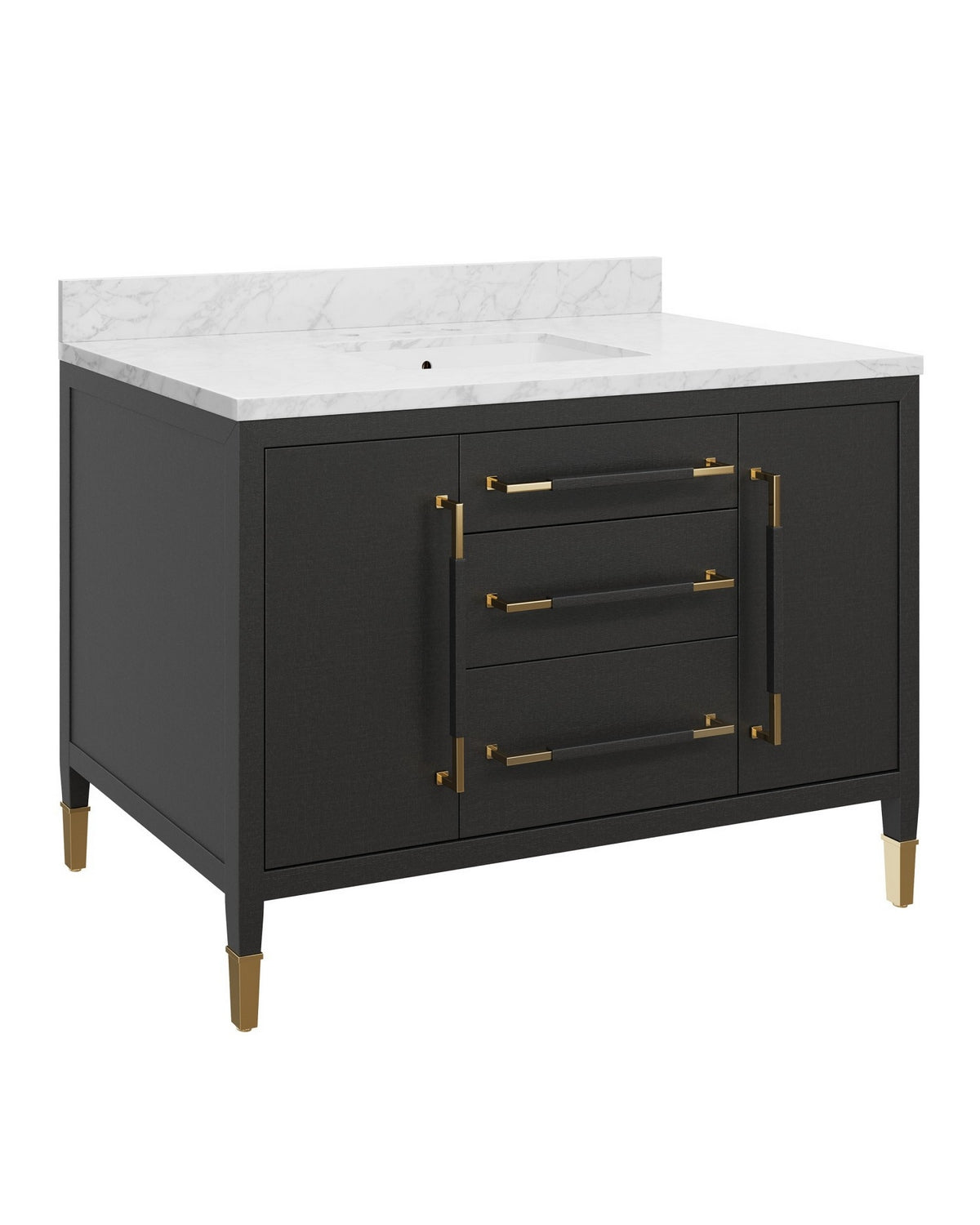 Currey and Company - 3800-0020 - Vanity with Rectangular Undermount Sink - Verona - Black/Natural/White/Champagne