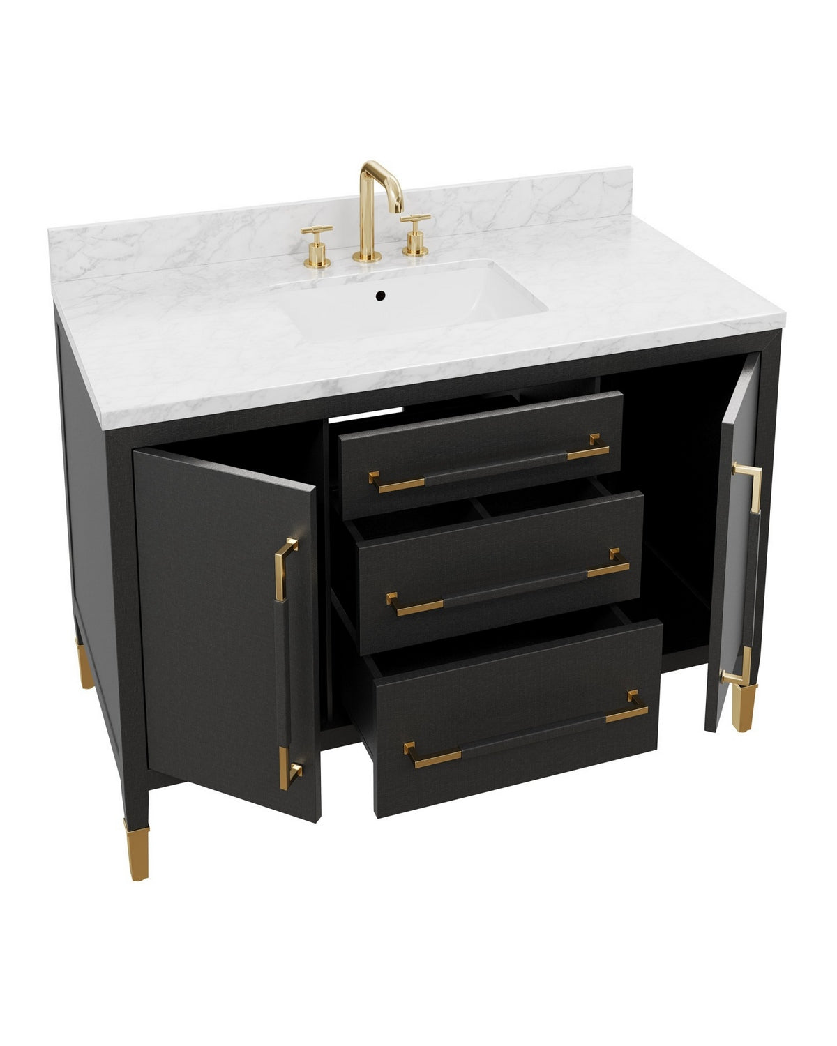 Currey and Company - 3800-0020 - Vanity with Rectangular Undermount Sink - Verona - Black/Natural/White/Champagne