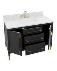 Currey and Company - 3800-0020 - Vanity with Rectangular Undermount Sink - Verona - Black/Natural/White/Champagne