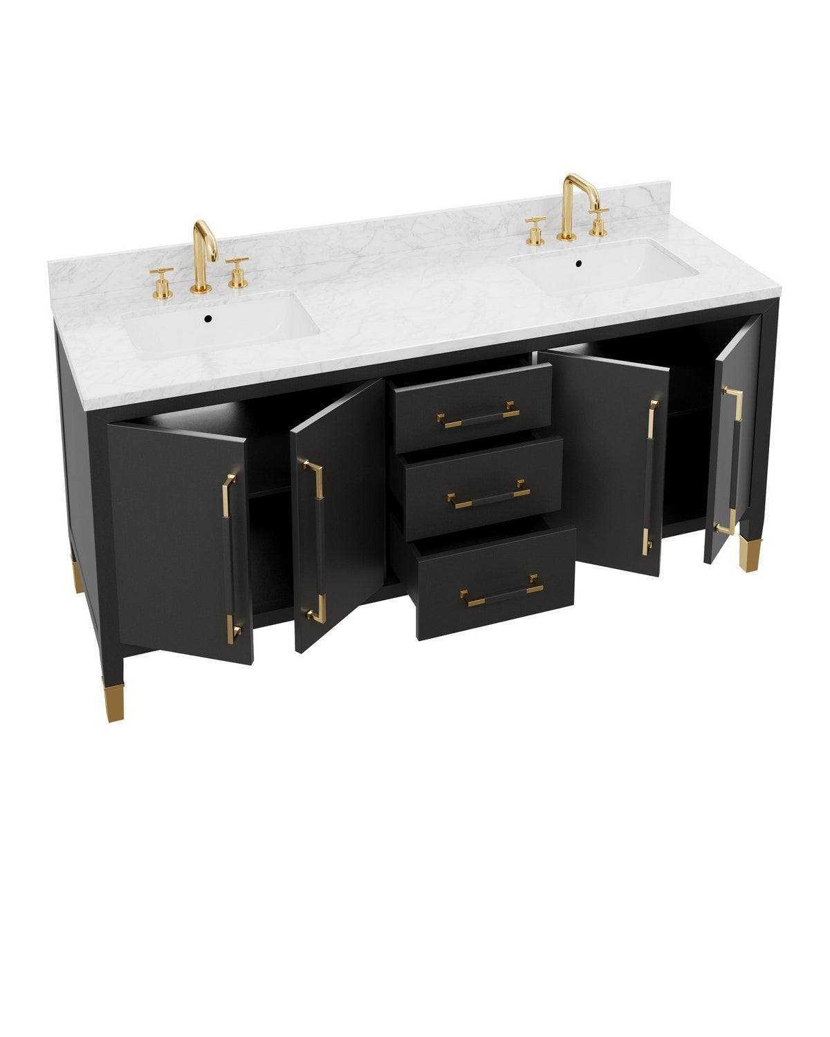 Currey and Company - 3800-0021 - Vanity with Rectangular Undermount Sink - Verona - Black/Natural/White/Champagne