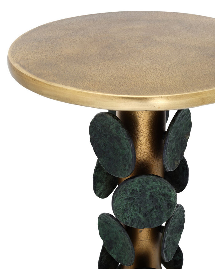 Currey and Company - 4000-0249 - Accent Table - Nasturtium - Antique Brass/Patina Brass