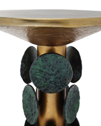 Currey and Company - 4000-0249 - Accent Table - Nasturtium - Antique Brass/Patina Brass
