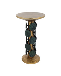 Currey and Company - 4000-0249 - Accent Table - Nasturtium - Antique Brass/Patina Brass