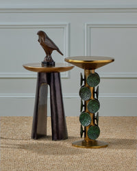 Currey and Company - 4000-0249 - Accent Table - Nasturtium - Antique Brass/Patina Brass