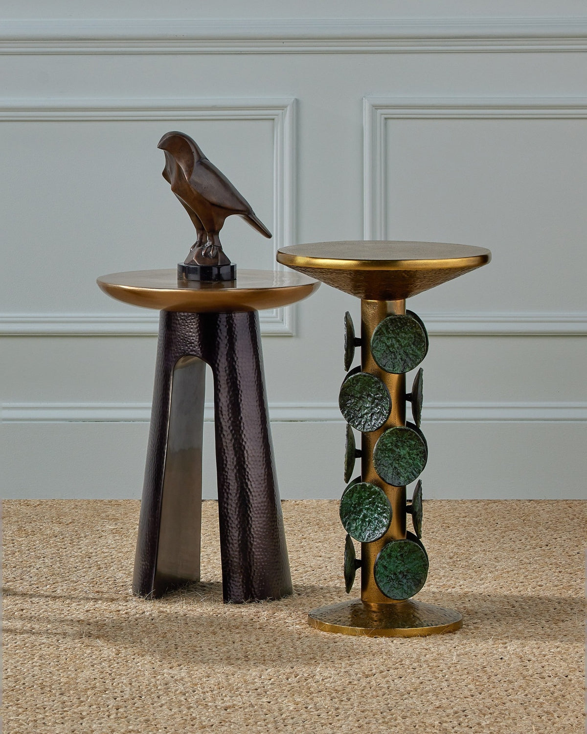 Currey and Company - 4000-0254 - Accent Table - Pince - Black Nickel/Antique Brass