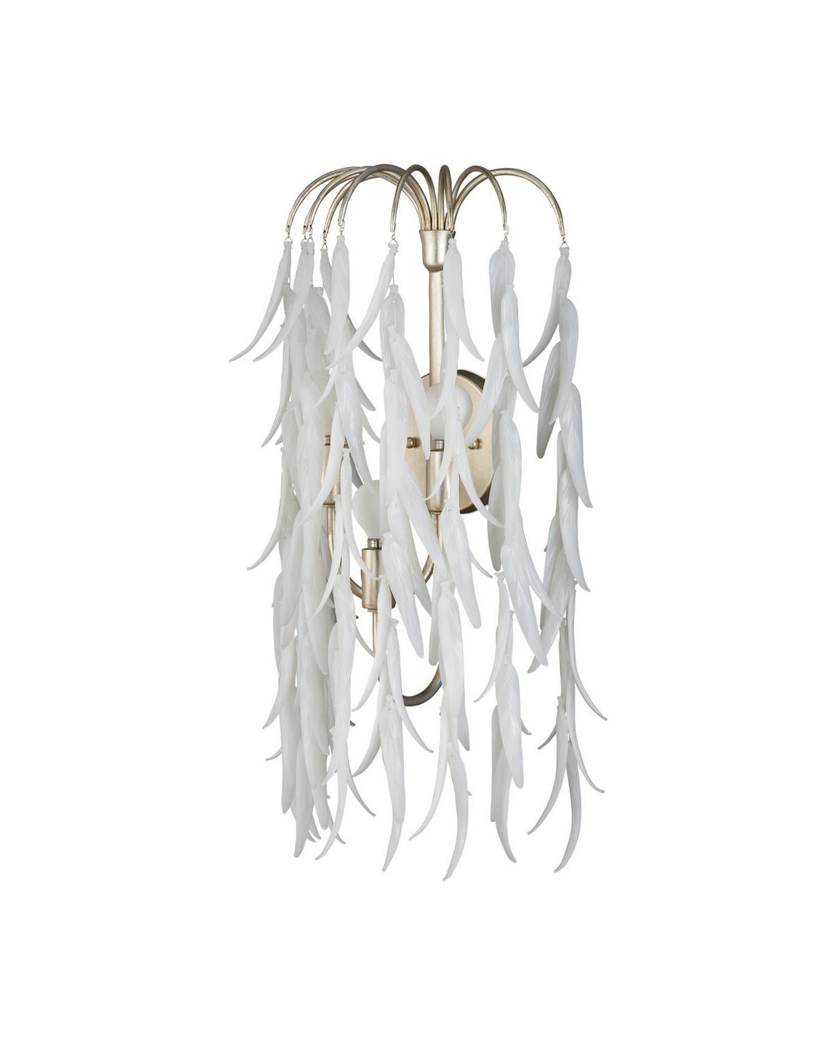 Currey and Company - 5000-0286 - Three Light Wall Sconce - Glen Arbor - White/Contemporary Silver Leaf/Contemporary Silver