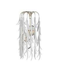 Currey and Company - 5000-0286 - Three Light Wall Sconce - Glen Arbor - White/Contemporary Silver Leaf/Contemporary Silver