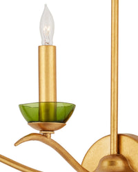 Currey and Company - 5000-0288 - Three Light Wall Sconce - Flannery - Contemporary Gold Leaf/Green