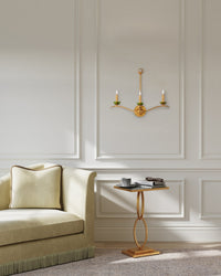 Currey and Company - 5000-0288 - Three Light Wall Sconce - Flannery - Contemporary Gold Leaf/Green