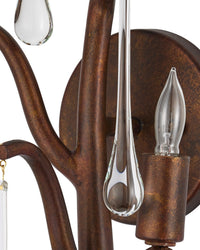 Currey and Company - 5000-0292 - Two Light Wall Sconce - Morning Grove - Rhine Gold/Clear
