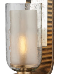 Currey and Company - 5000-0296 - One Light Wall Sconce - Wynyard - Clear/Frosted/Antique Mirror/Antique Gold