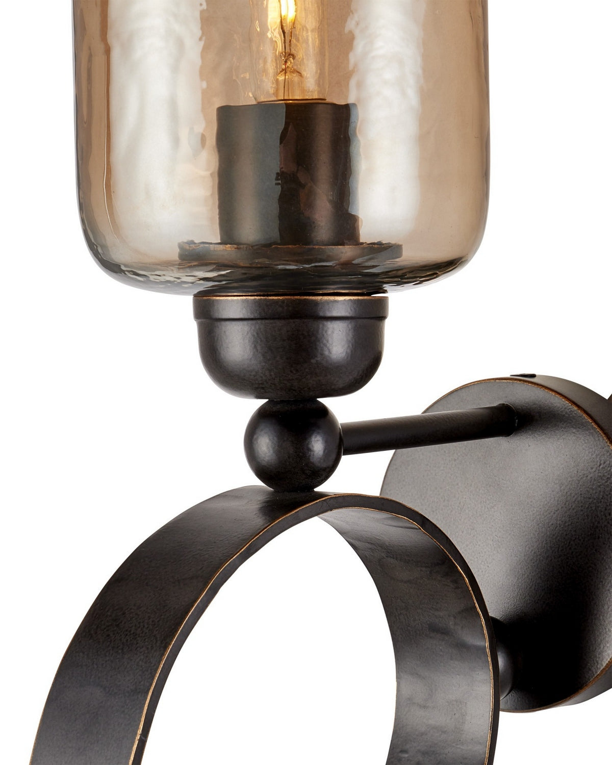 Currey and Company - 5000-0297 - One Light Wall Sconce - Wemyss - Gilded Oak/Smoke