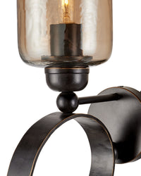 Currey and Company - 5000-0297 - One Light Wall Sconce - Wemyss - Gilded Oak/Smoke