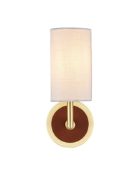 Currey and Company - 5000-0298 - One Light Wall Sconce - Ellerston - Saddle Brown/Brushed Brass