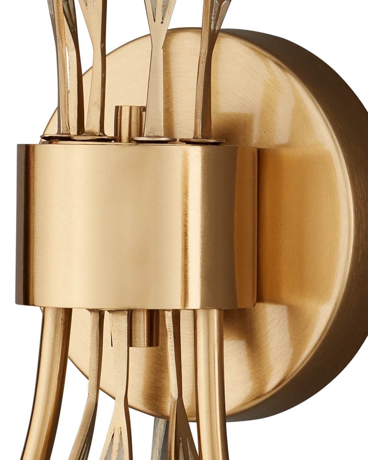 Currey and Company - 5000-0301 - Two Light Wall Sconce - Foliatura - Antique Brass/Off-White