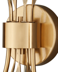 Currey and Company - 5000-0301 - Two Light Wall Sconce - Foliatura - Antique Brass/Off-White