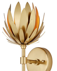 Currey and Company - 5000-0302 - One Light Wall Sconce - Protea - Brass