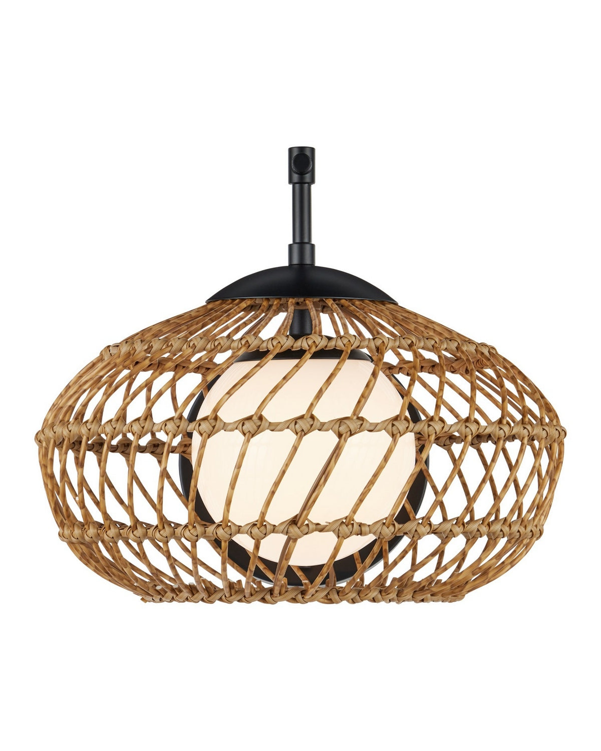 Currey and Company - 5500-0060 - One Light Wall Sconce - Carriage - Natural/Black/Frosted White