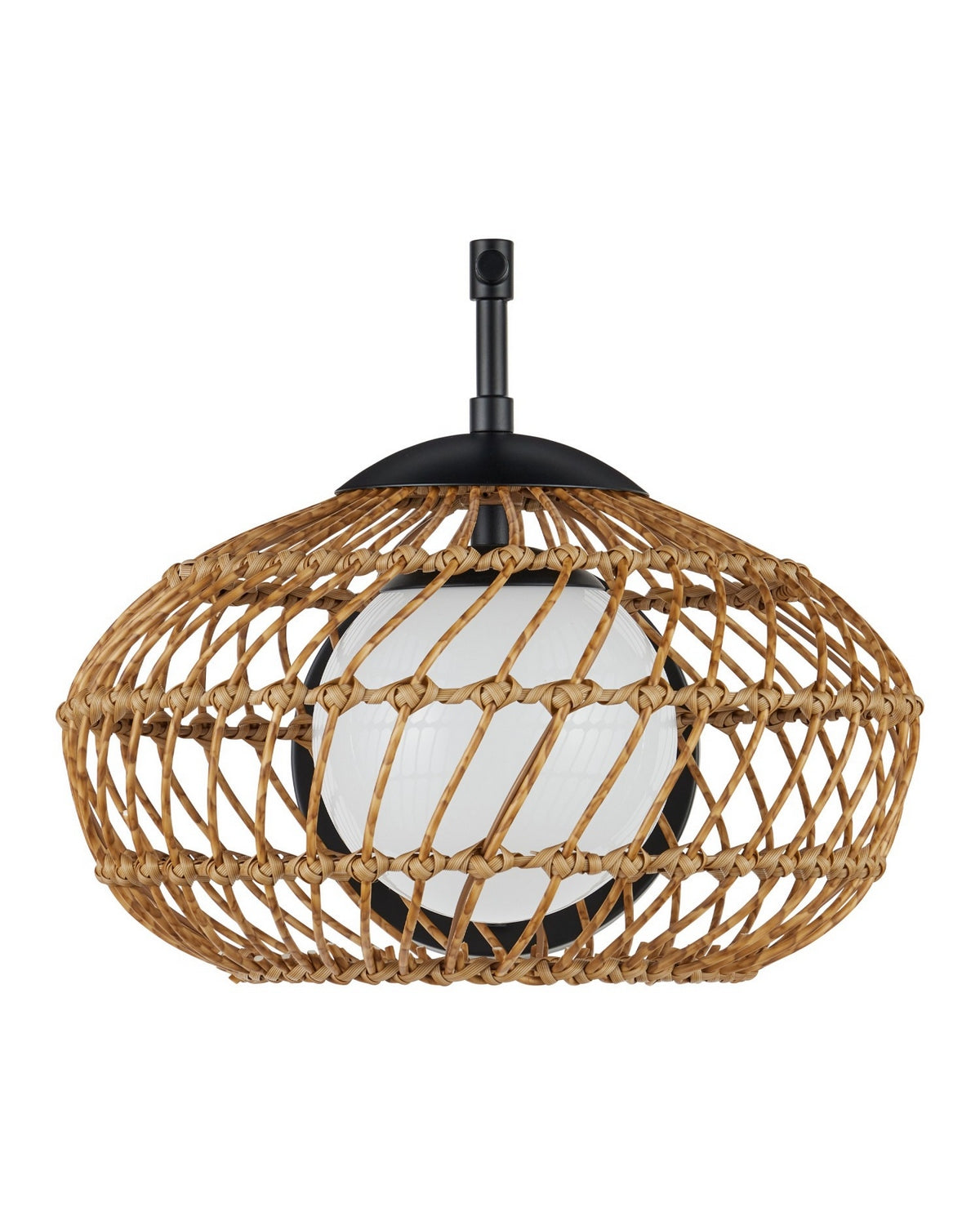 Currey and Company - 5500-0060 - One Light Wall Sconce - Carriage - Natural/Black/Frosted White