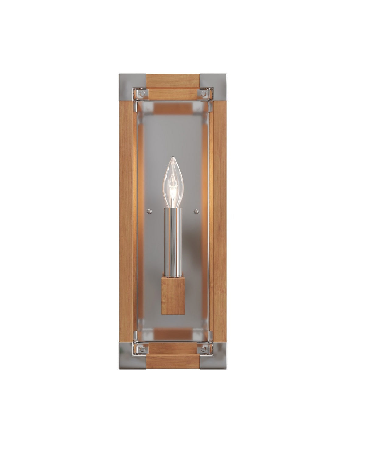 Currey and Company - 5800-0075 - One Light Wall Sconce - Boyd - Natural/Polished Nickel