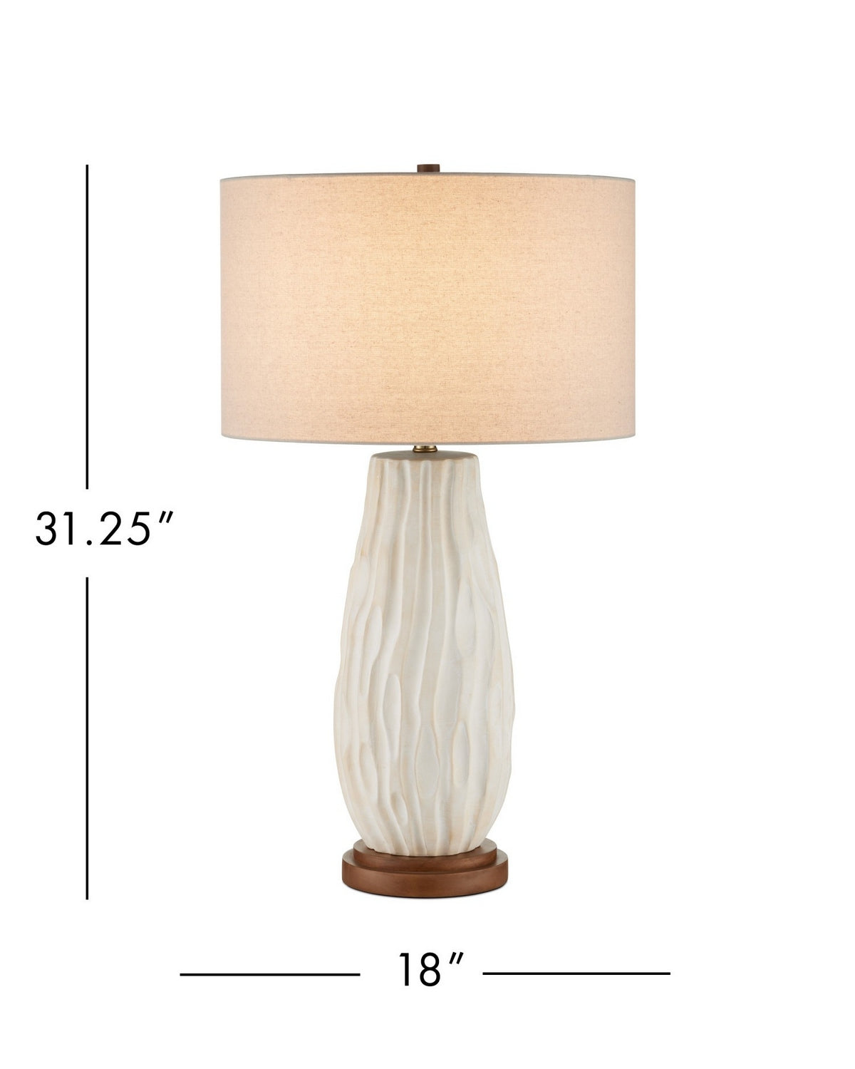 Currey and Company - 6000-1050 - One Light Table Lamp - Water-borne - Off-White/Natural