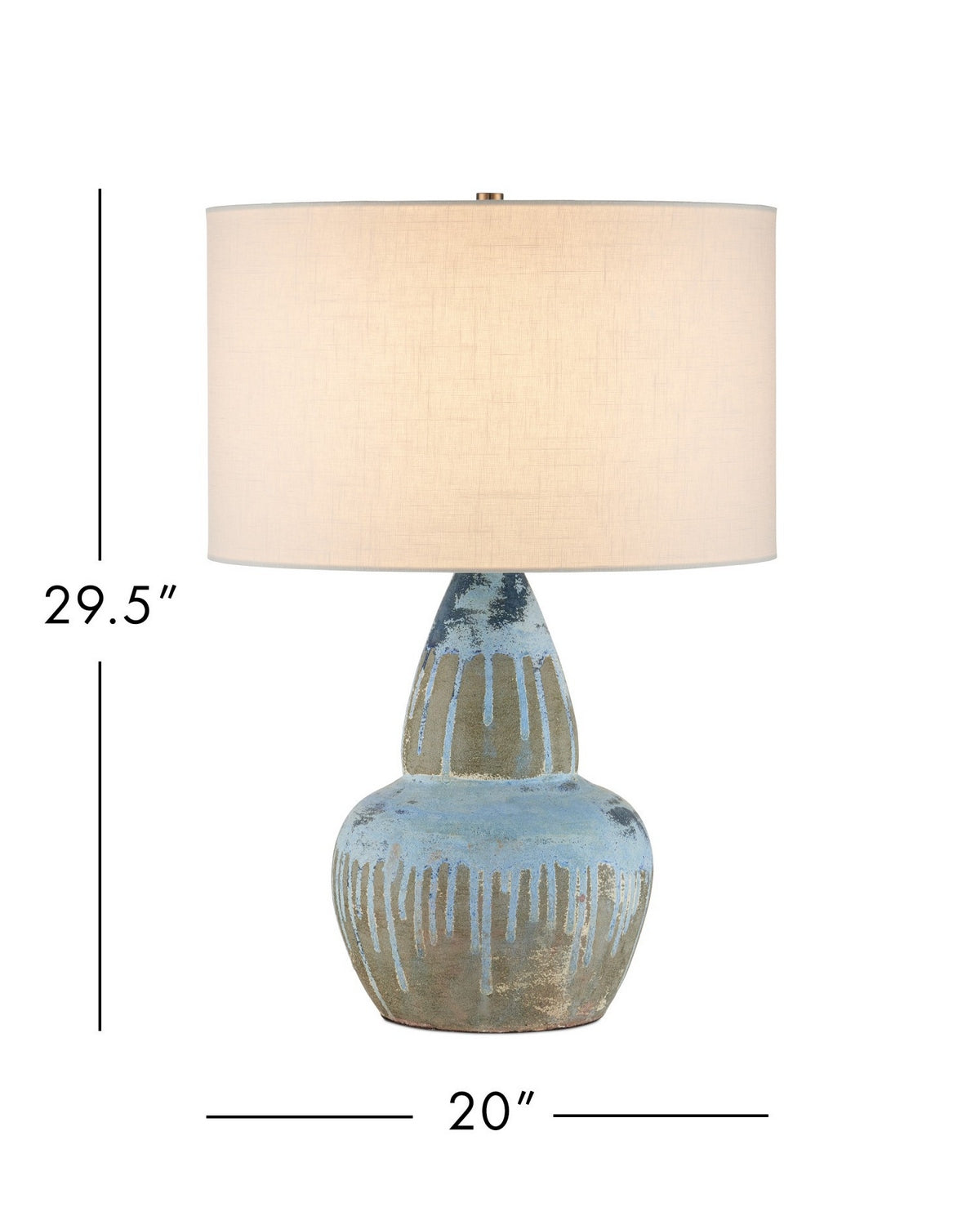 Currey and Company - 6000-1054 - One Light Table Lamp - Catania - Antique Blue Drip