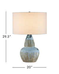 Currey and Company - 6000-1054 - One Light Table Lamp - Catania - Antique Blue Drip