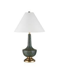 Currey and Company - 6000-1060 - One Light Table Lamp - Djinn - Verdigris/Antique Brass