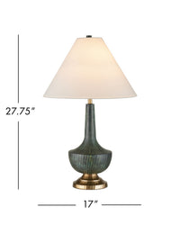 Currey and Company - 6000-1060 - One Light Table Lamp - Djinn - Verdigris/Antique Brass