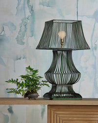 Currey and Company - 6000-1062 - One Light Table Lamp - Tuteurs - Distressed Green