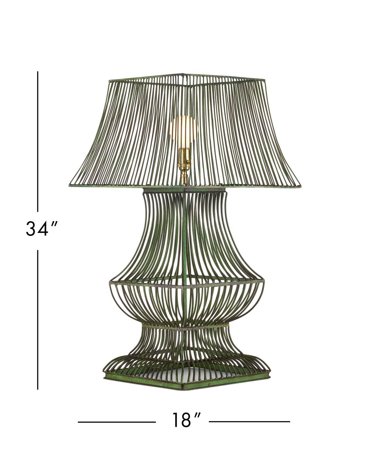 Currey and Company - 6000-1062 - One Light Table Lamp - Tuteurs - Distressed Green