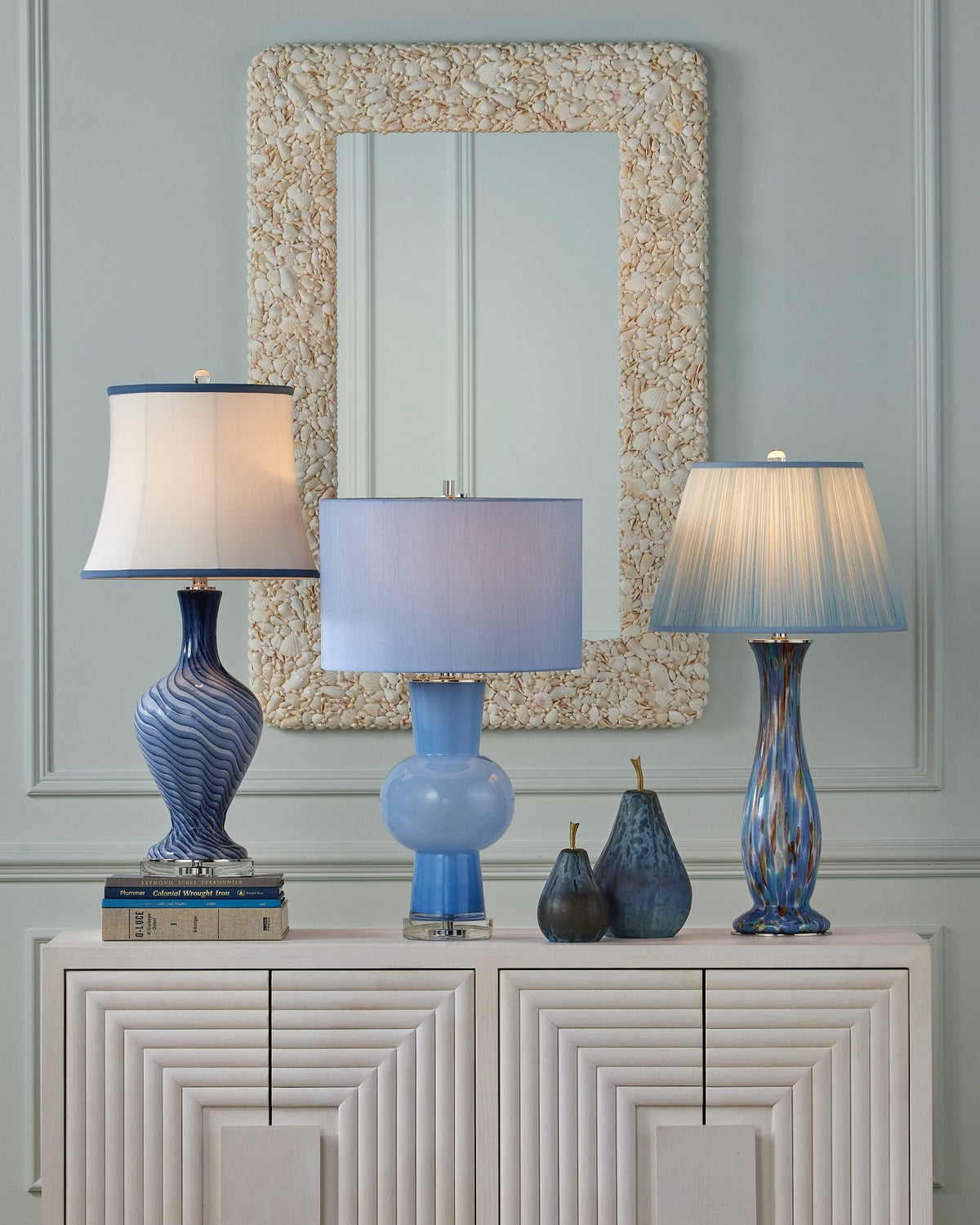 Currey and Company - 6000-1064 - One Light Table Lamp - Zeta - Gray Blue/Clear