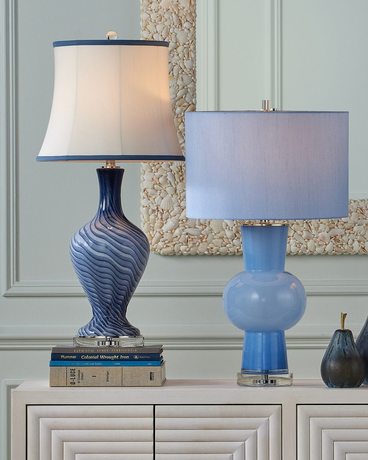 Currey and Company - 6000-1064 - One Light Table Lamp - Zeta - Gray Blue/Clear