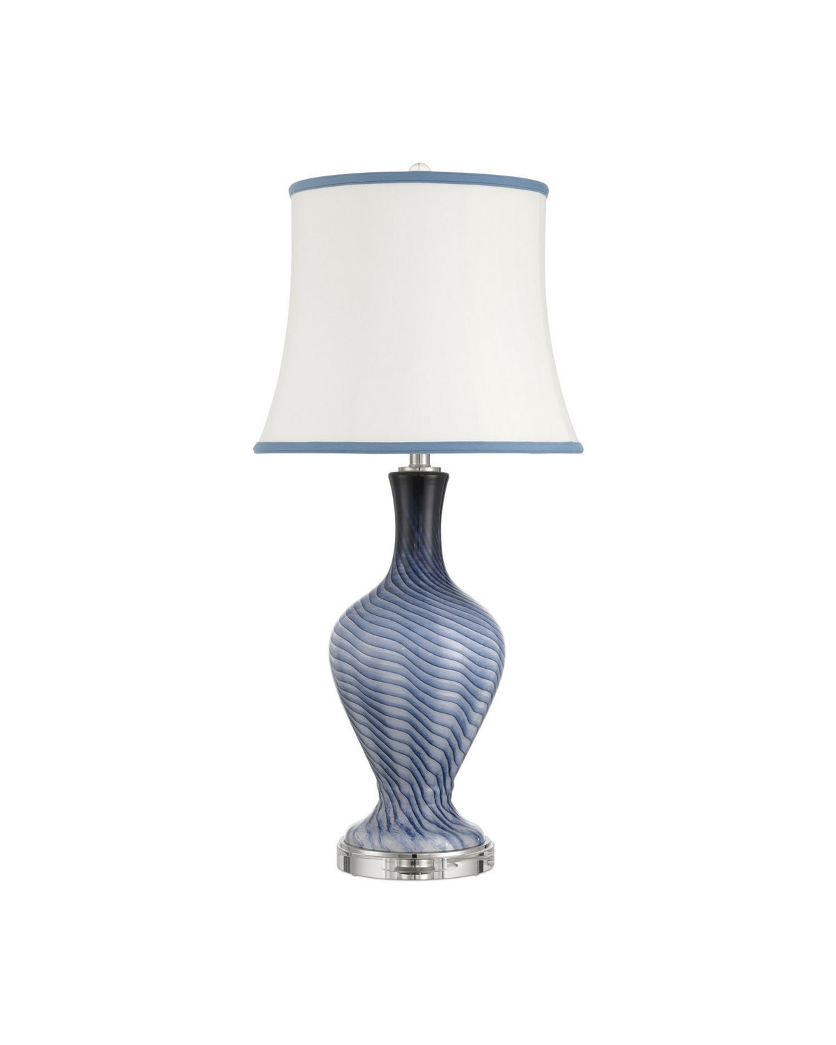 Currey and Company - 6000-1064 - One Light Table Lamp - Zeta - Gray Blue/Clear
