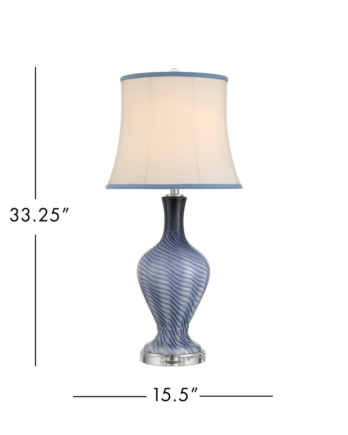 Currey and Company - 6000-1064 - One Light Table Lamp - Zeta - Gray Blue/Clear