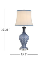 Currey and Company - 6000-1064 - One Light Table Lamp - Zeta - Gray Blue/Clear