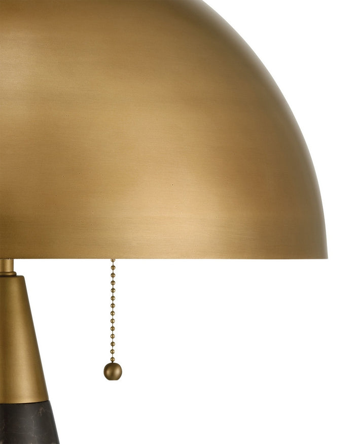 Currey and Company - 6000-1065 - Two Light Desk Lamp - Edith - Coffee Brown/Antique Brass