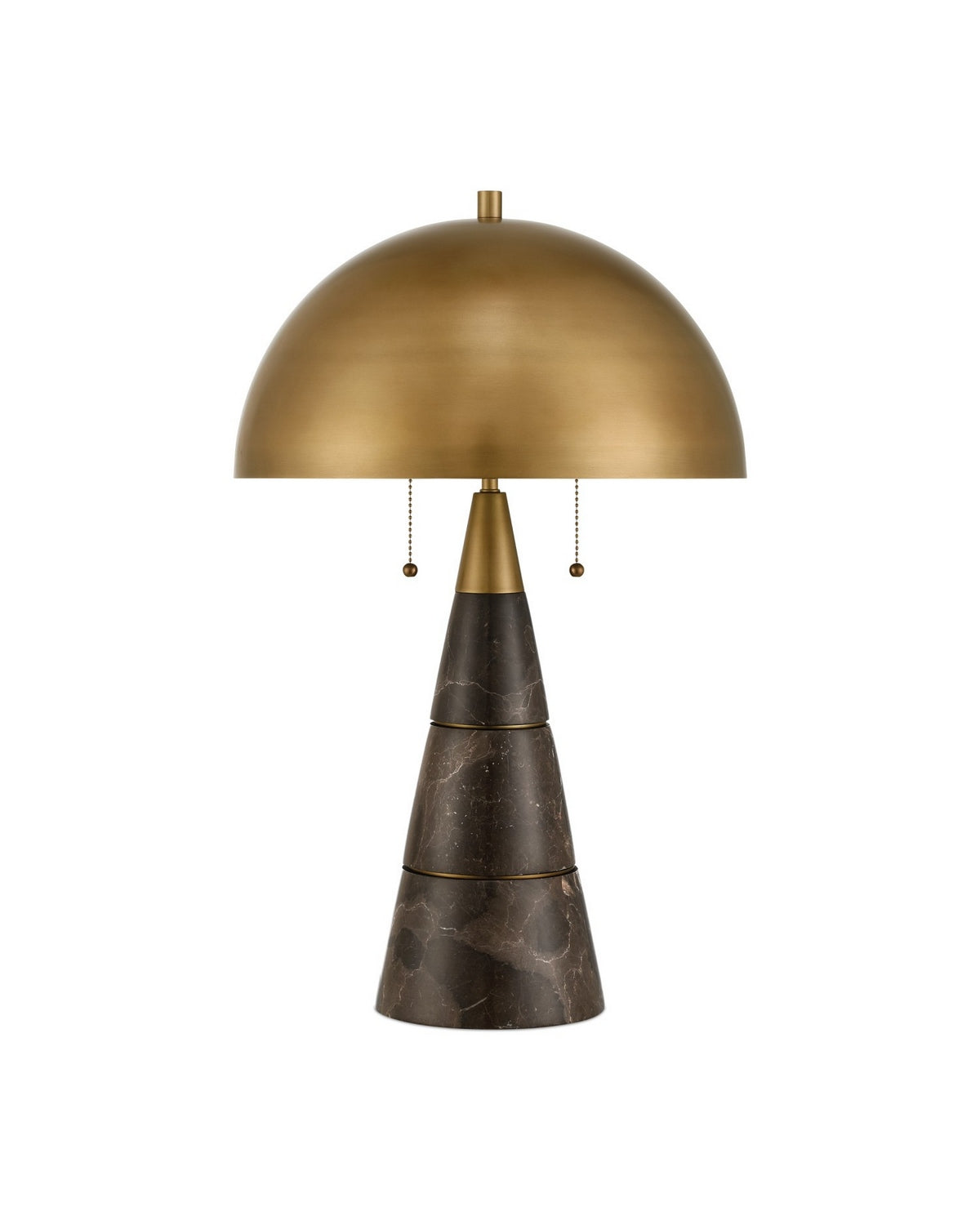 Currey and Company - 6000-1065 - Two Light Desk Lamp - Edith - Coffee Brown/Antique Brass