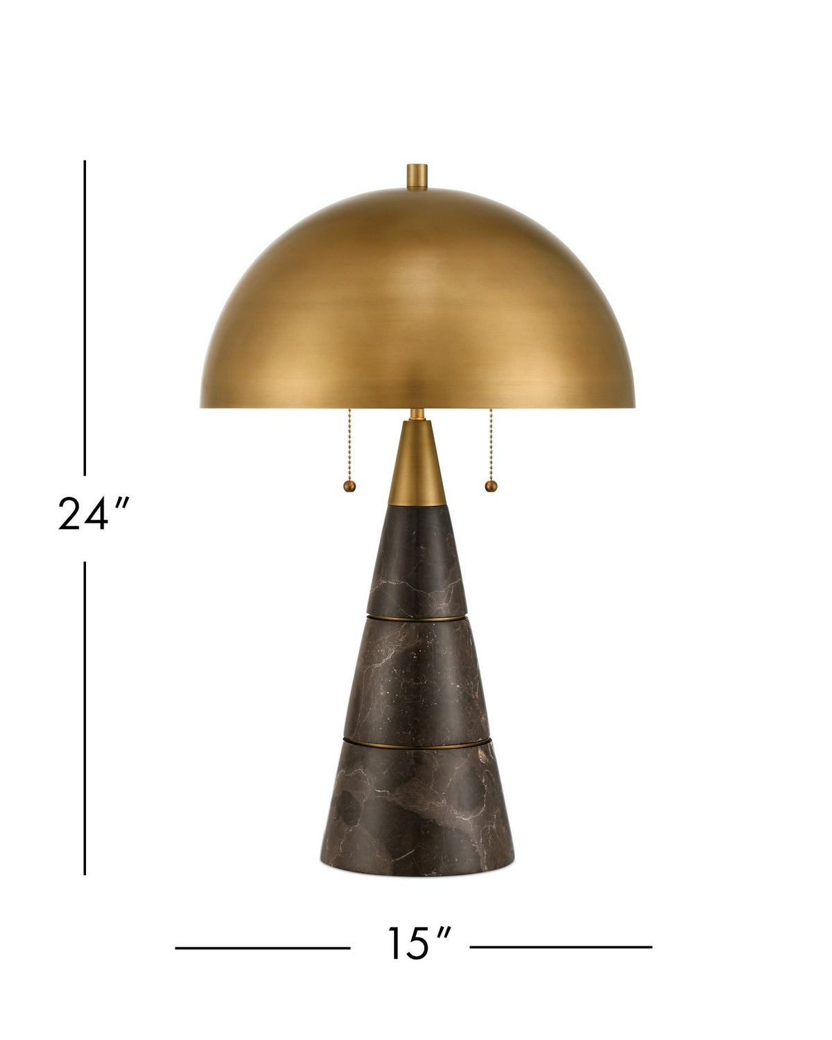 Currey and Company - 6000-1065 - Two Light Desk Lamp - Edith - Coffee Brown/Antique Brass