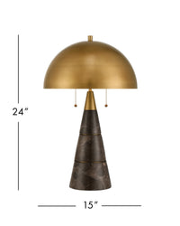 Currey and Company - 6000-1065 - Two Light Desk Lamp - Edith - Coffee Brown/Antique Brass