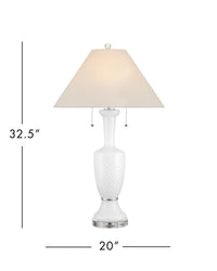 Currey and Company - 6000-1066 - Two Light Table Lamp - Classico - White/Clear/Polished Nickel