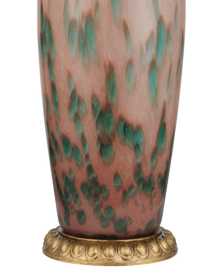 Currey and Company - 6000-1068 - One Light Table Lamp - Brielle - Pale Pink/Green/Brown/Gold Leaf