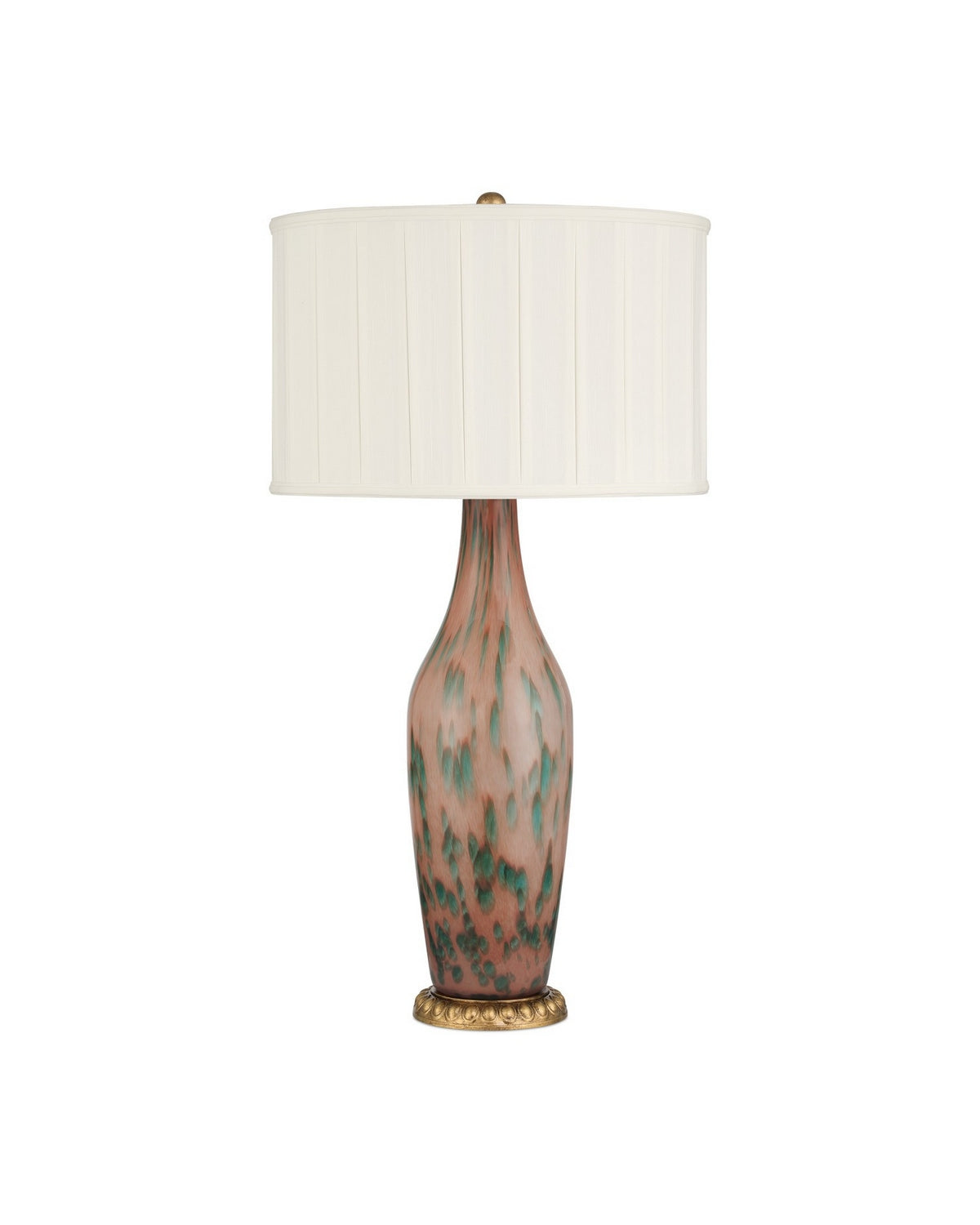 Currey and Company - 6000-1068 - One Light Table Lamp - Brielle - Pale Pink/Green/Brown/Gold Leaf