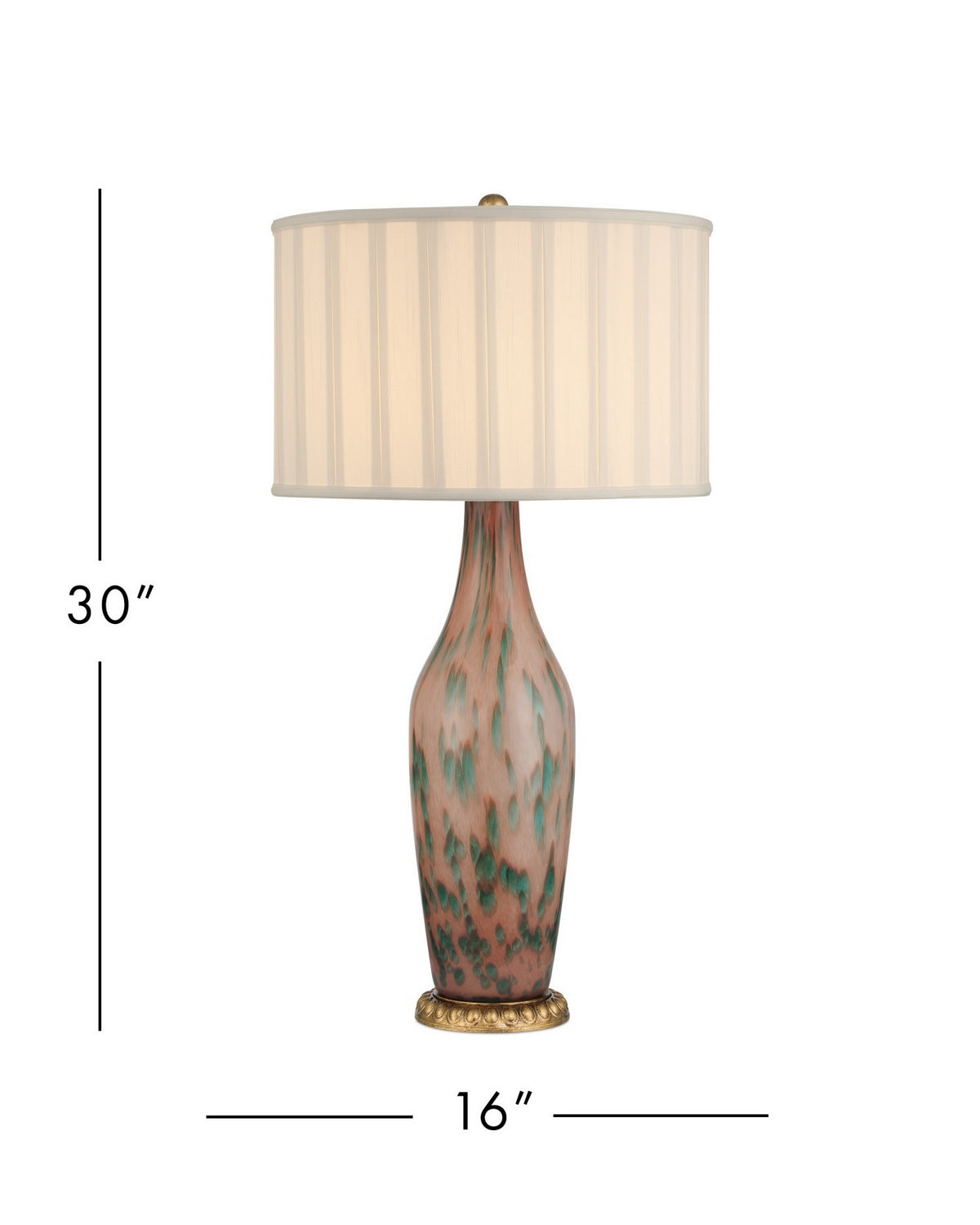 Currey and Company - 6000-1068 - One Light Table Lamp - Brielle - Pale Pink/Green/Brown/Gold Leaf